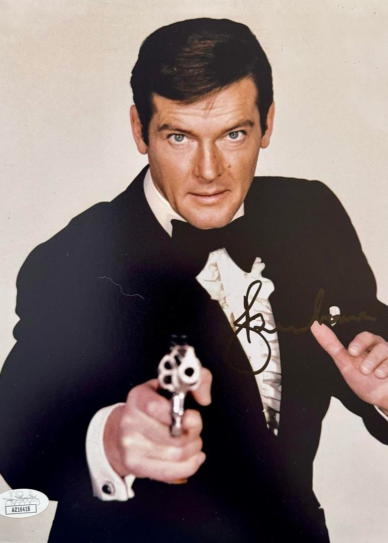 Roger Moore Signed 8x10 Photo (James Bond) - JSA COA